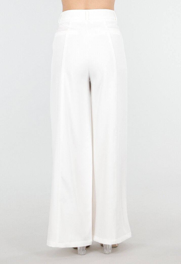 Witte High Waist Wide Leg Pantalon