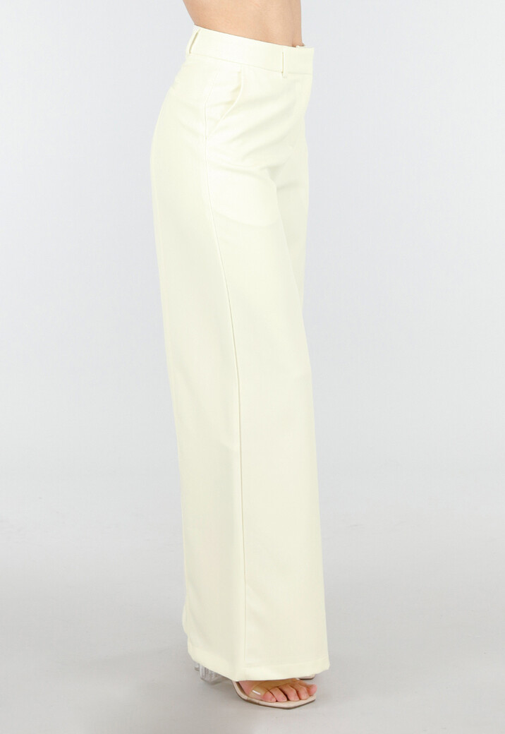 Lichtgele High Waist Wide Leg Pantalon