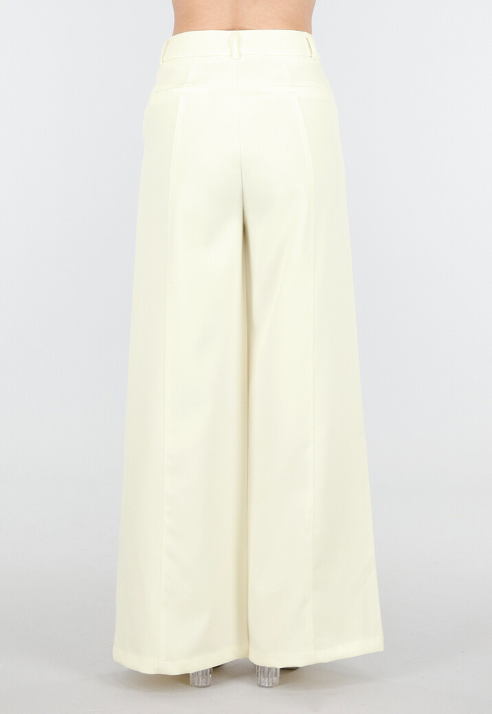 Lichtgele High Waist Wide Leg Pantalon
