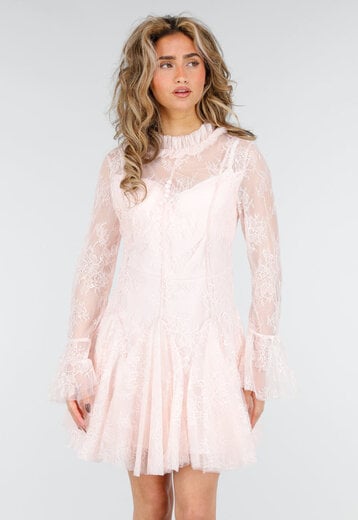 Lichtroze Kanten Jurk