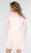 Lichtroze Kanten Jurk met Lange Mouwen