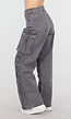Grijze Cargo Broek met Strass Steentjes