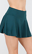 Donkergroene Geplooide Skort met Stretch