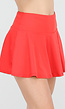 Rode Geplooide Stretch Skort