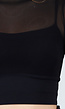 Zwarte Mesh Top met Ingewerkte Pads en Stretch