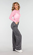 Roze Mesh Body met Lange Mouwen met Stretch