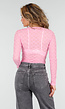 Roze Mesh Body met Lange Mouwen met Stretch