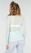 Mintgroene Kanten Top met Lange Mouwen en Stretch