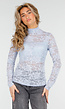 Lichtblauwe Kanten Col Top met Stretch