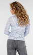 Lichtblauwe Kanten Col Top met Stretch