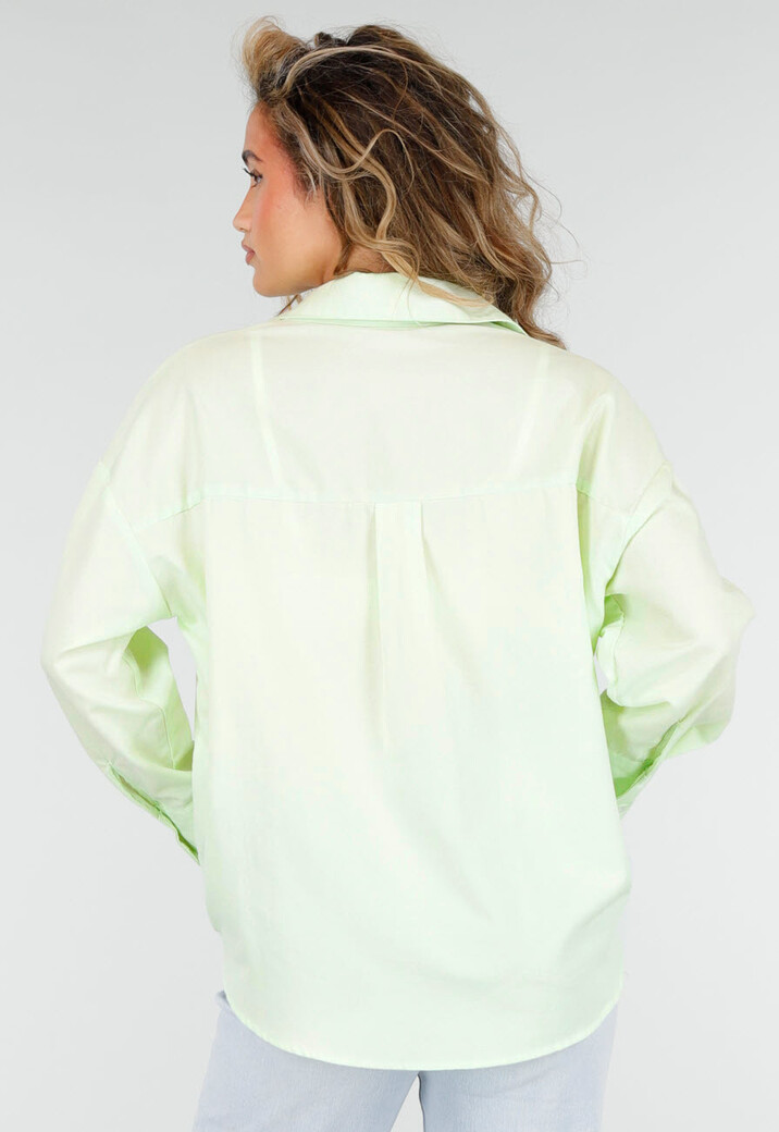 Mintgroene Blouse met Knoopsluiting