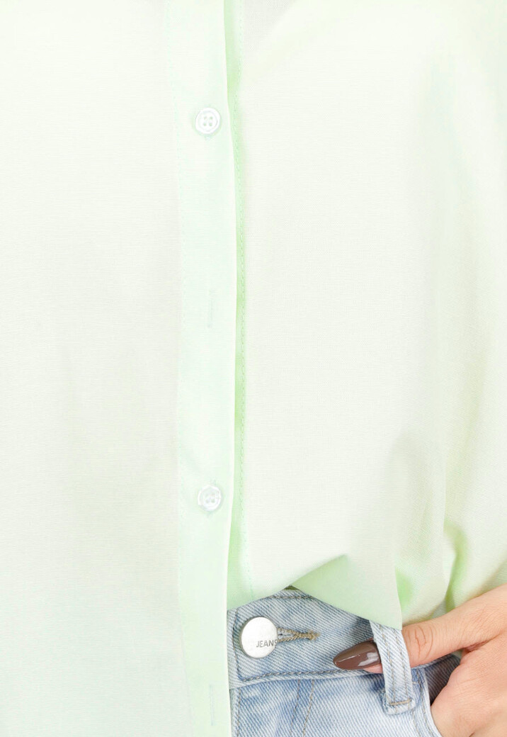 Mintgroene Blouse met Knoopsluiting