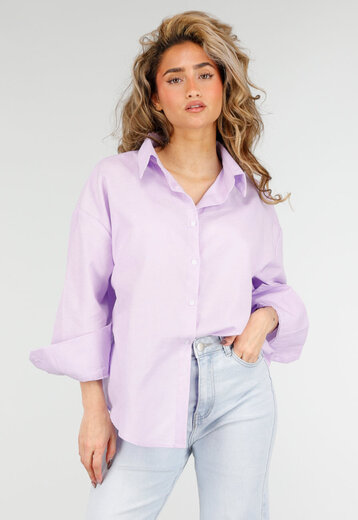 Lila Katoenen Blouse