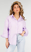 Lila Katoenen Blouse met Knoopsluiting
