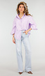 Lila Katoenen Blouse met Knoopsluiting