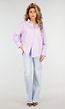 Lila Katoenen Blouse met Knoopsluiting