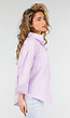 Lila Katoenen Blouse met Knoopsluiting