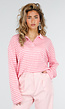 Roze Gestreepte Polo Longsleeve