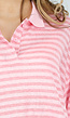 Roze Gestreepte Polo Longsleeve