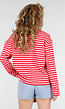 Rode Gestreepte Katoenen Longsleeve Top