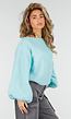 Turquoise Trui met Wijde Mouwen