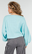 Turquoise Trui met Wijde Mouwen