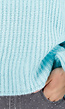 Turquoise Trui met Wijde Mouwen