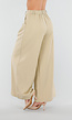 Beige Wide Leg Pantalon met Plooien en Stretch