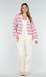 Gebreid Vest met Roze en Blauwe Ruitprint