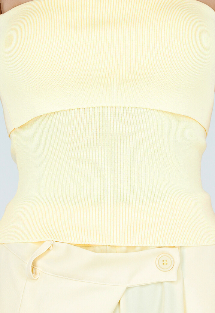 Butter Yellow Bandeau Top met Stretch