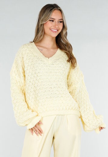 Butter Yellow Gebreide Trui