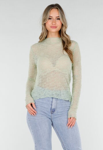 Mintgroene Kanten Top