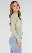Mintgroene Kanten Top met Lange Mouwen en Stretch