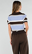 Gebreide Polo Top in Blauw en Bruin met Stretch