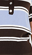 Gebreide Polo Top in Blauw en Bruin met Stretch