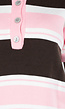 Gestreepte Gebreide Polo Top in Roze en Bruin