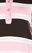 Gestreepte Polo Top in Roze en Bruin