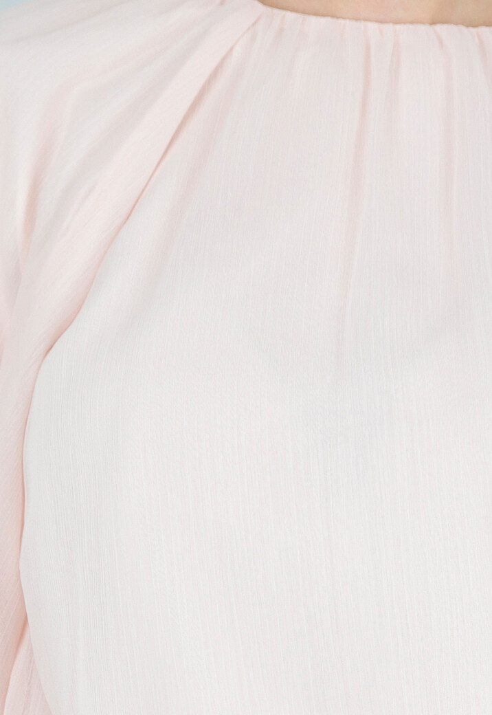 Lichtroze Blouse met Wijde Mouwen