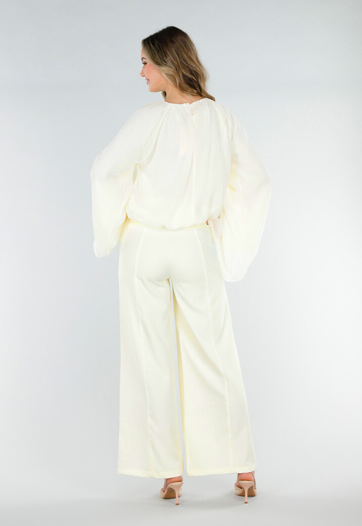 Butter Yellow Blouse met Wijde Mouwen