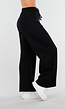 Zwarte Barrel Fleece Joggingbroek met Stretch