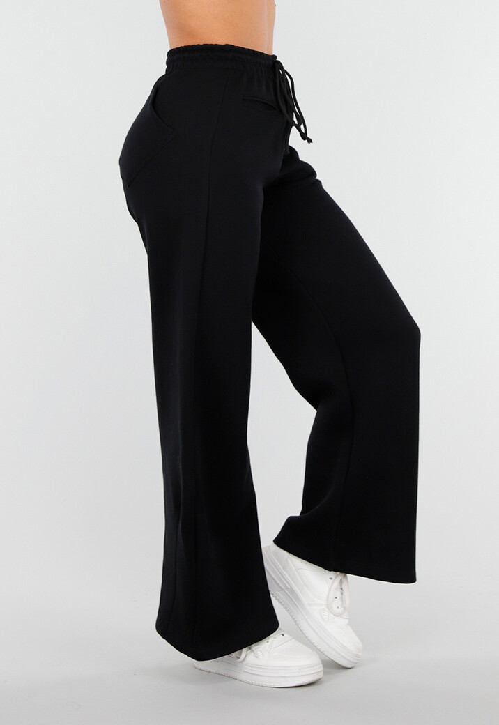 Zwarte Barrel Joggingbroek met Stretch