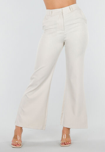 Beige Flared Pantalon met Stretch