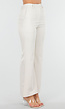 Beige Flared Pantalon met Elastische Tailleband