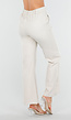 Beige Flared Pantalon met Elastische Tailleband