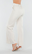 Beige Flared Pantalon met Elastische Tailleband