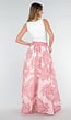 Roze Maxi Rok met Paisley Print en Strikceintuur