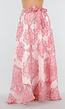 Roze Maxi Rok met Paisley Print en Strikceintuur