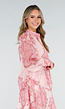 Roze Blouse met Paisley Print en Knopen
