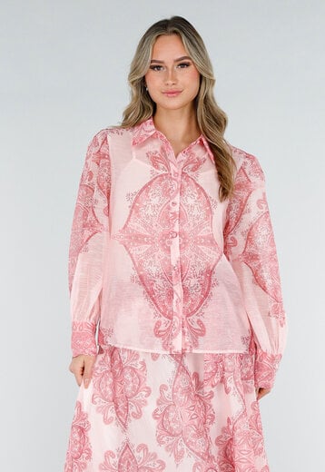 Roze Blouse met Paisley Print