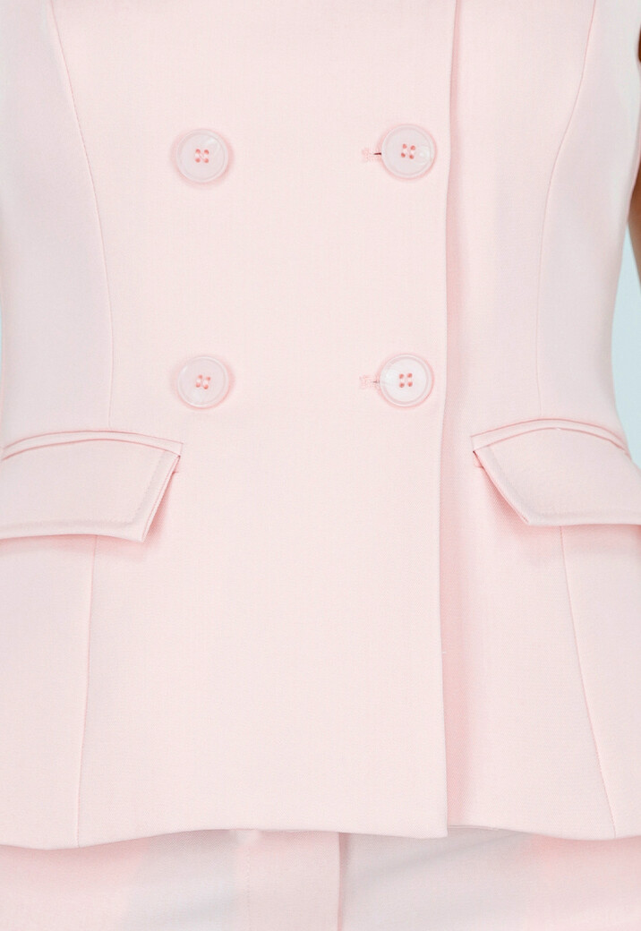 Poederroze Mouwloze Blazer Top